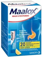 Maalox Maux D'estomac, Suspension Buvable Citron 20 Sachets à OLIVET
