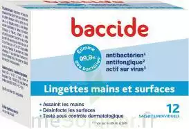 Baccide Lingette Désinfectante Mains & Surface 12 Pochettes à OLIVET
